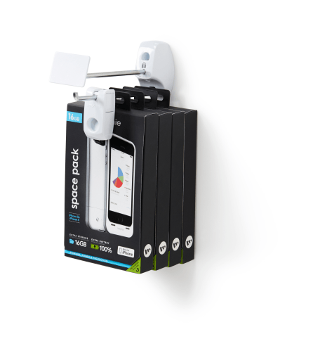 Espositore Flex Lock con accessori per telefoni
