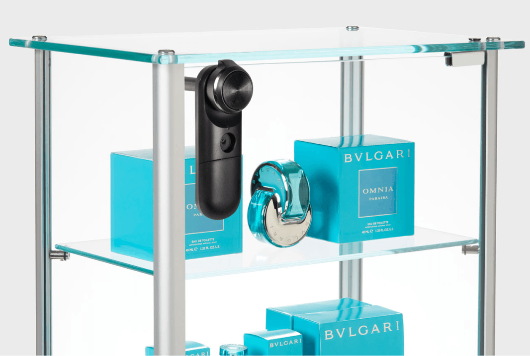 InVue LIVE Cam Lock nero, progettato per soluzioni di sicurezza avanzate