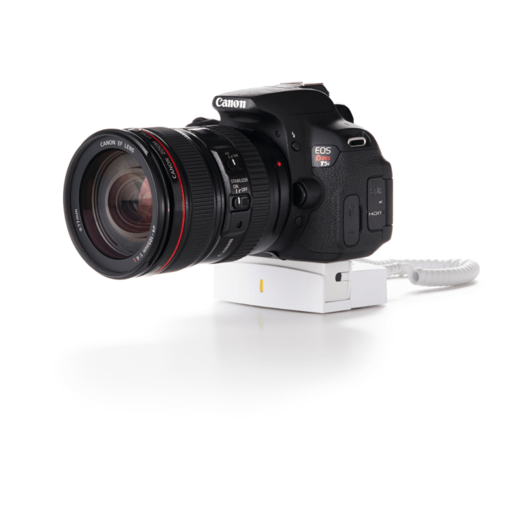 Esposizione della merce Sicurezza per fotocamere compatte e reflex digitali e obiettivi