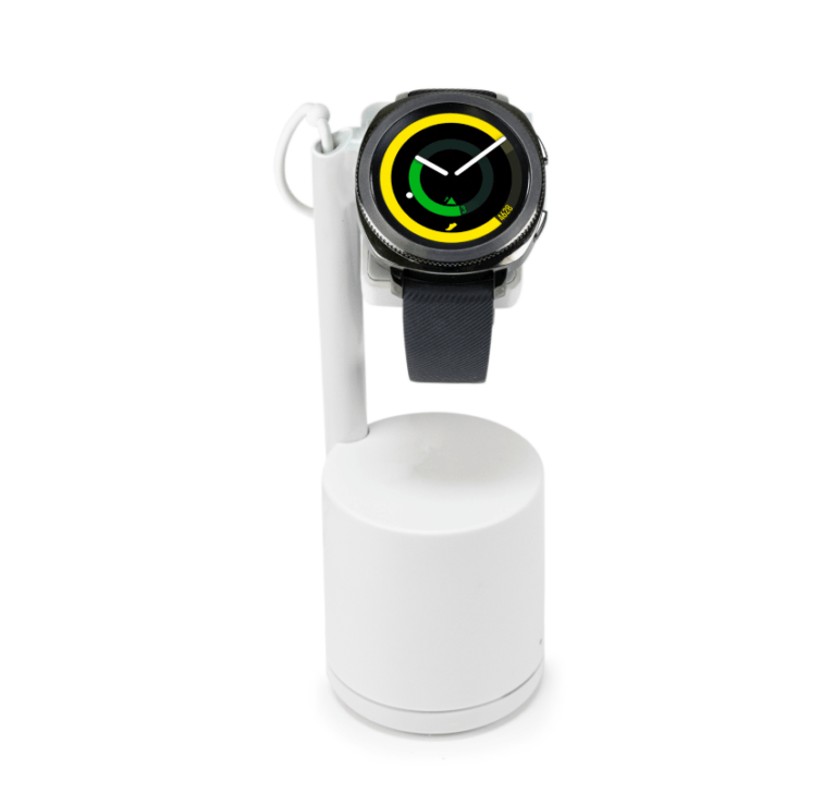 Smartwatch su display di sicurezza bianco