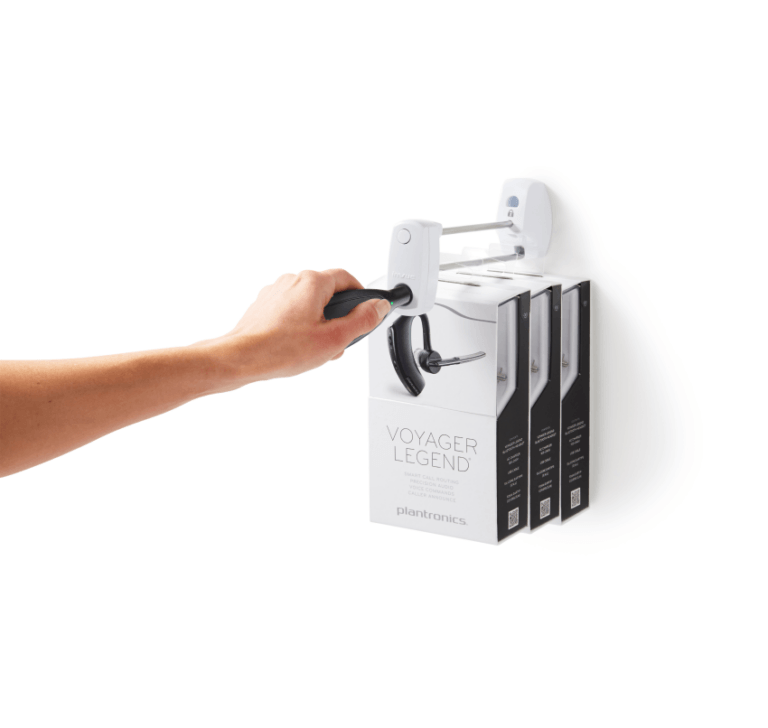 Soluzioni di sicurezza con ganci di bloccaggio per appendere la merce