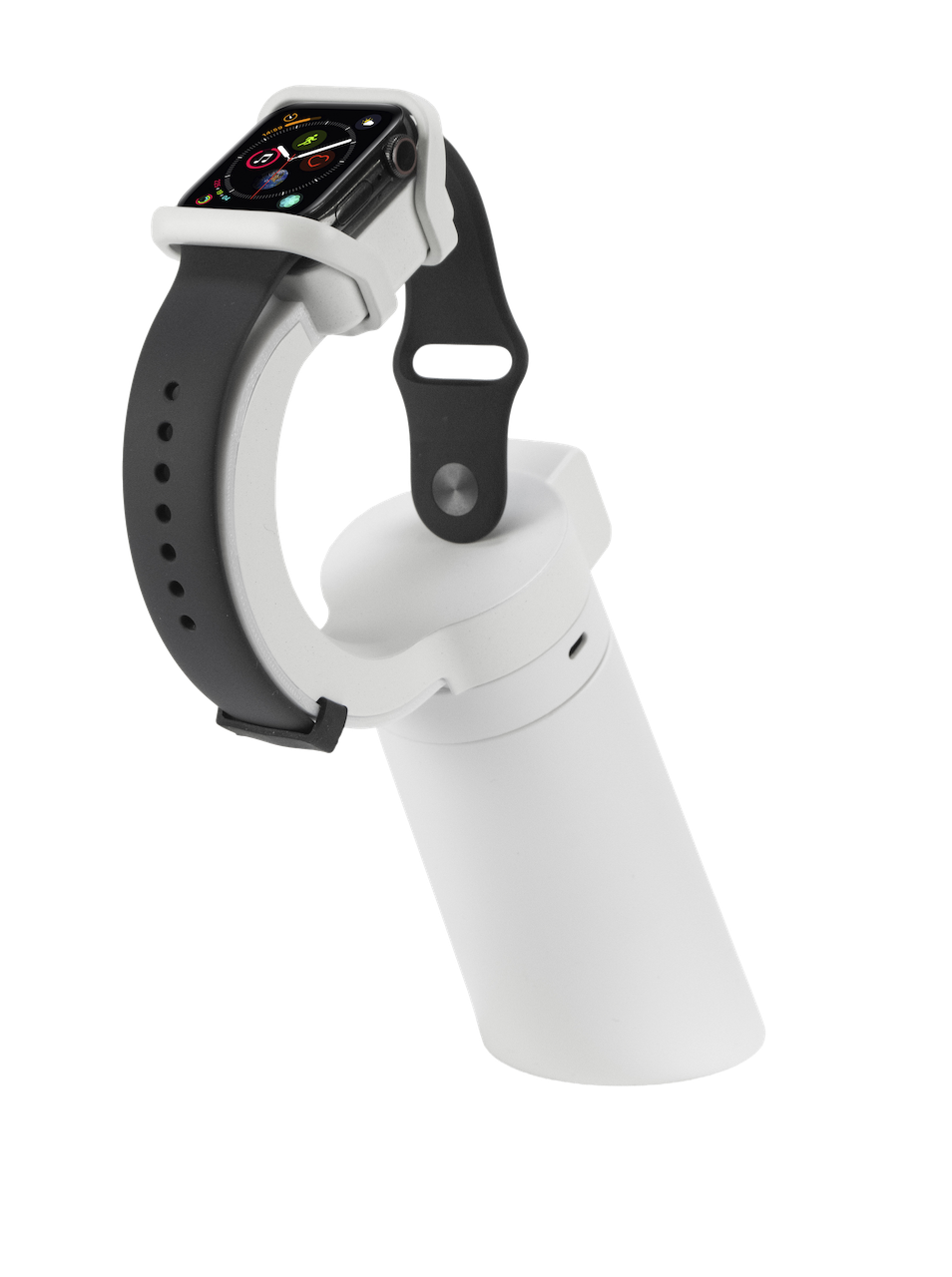 Smartwatch su espositore bianco