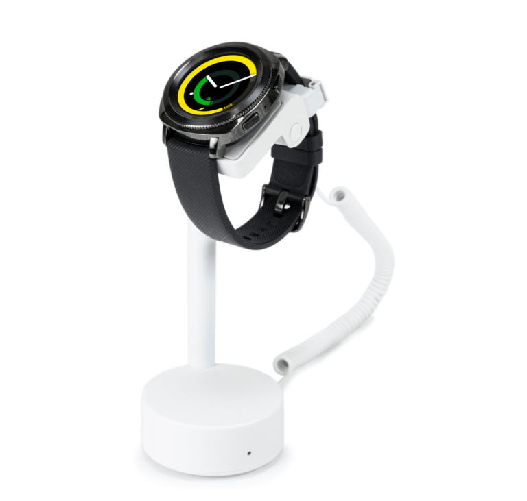 Smartwatch su display di sicurezza bianco
