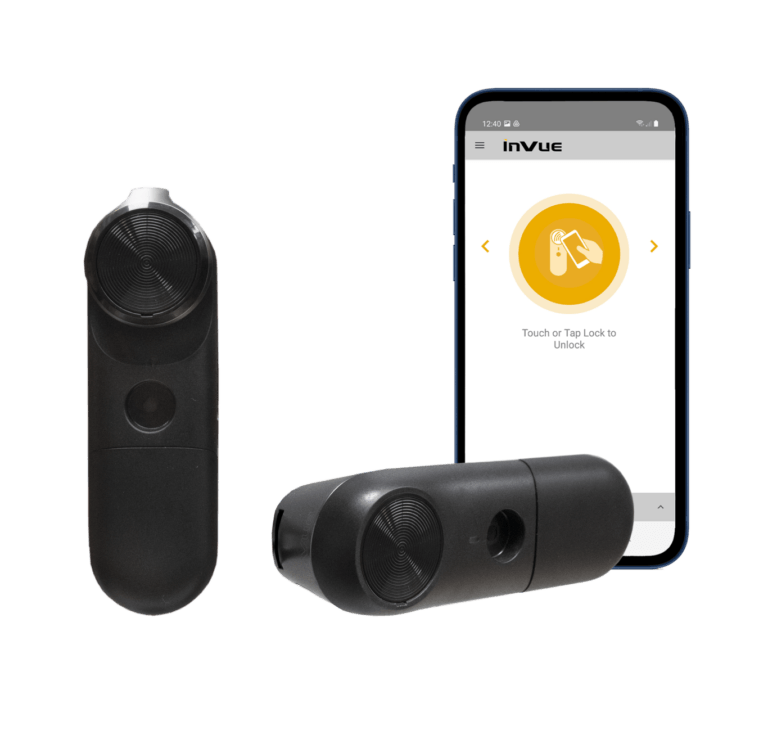 Plunger Lock InVue LIVE Plunger Lock porte in vetro con telaio metallico e porte scorrevoli in legno