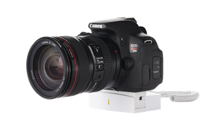 Esposizione della merce Sicurezza per fotocamere compatte e reflex digitali e obiettivi